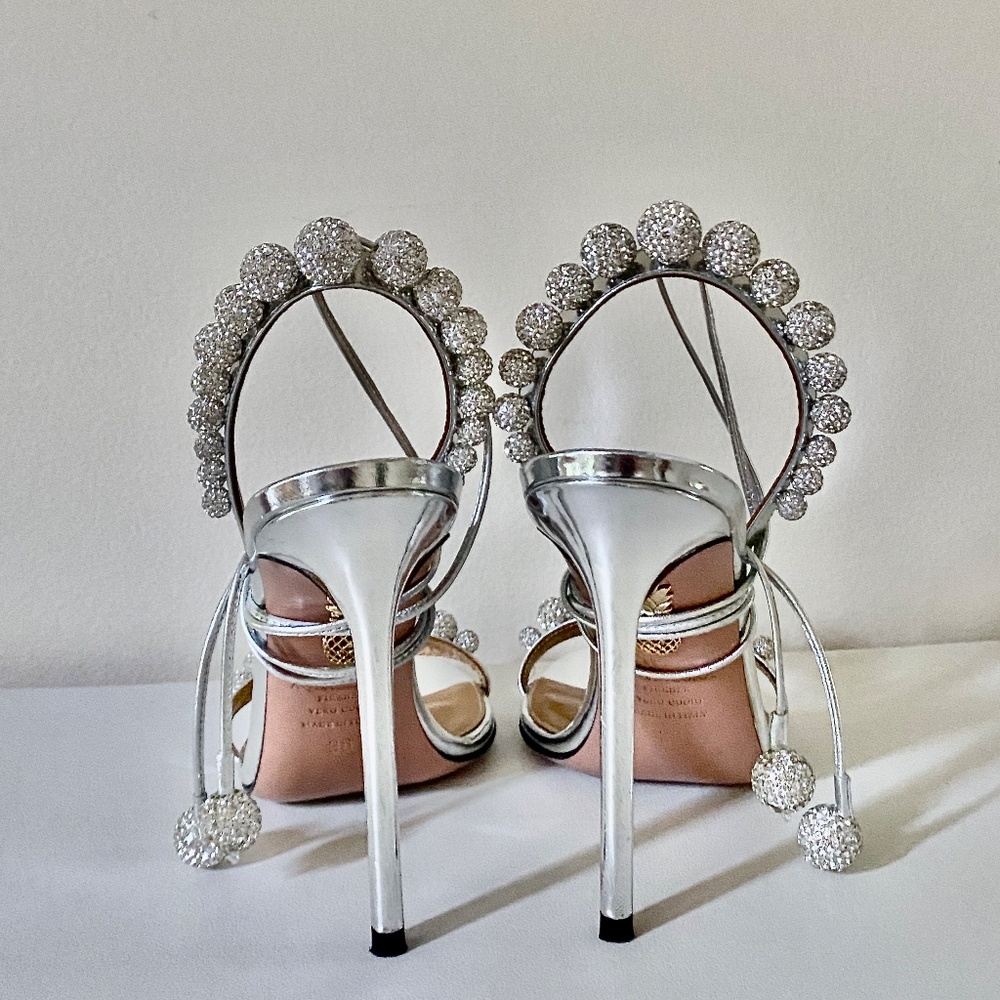 Aquazzura Silver Disco Ball Leather Stilettos / Heels US8 - Picture 14 of 16
